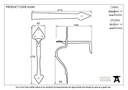 External Beeswax Tuscan Thumblatch - 92047 - Technical Drawing