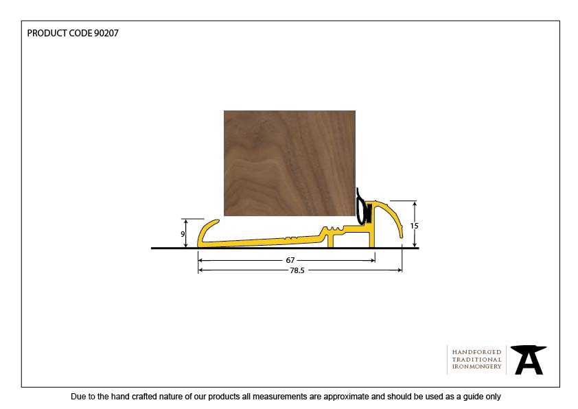 Gold 1829mm OUM/6 Threshold - 90207 - Technical Drawing