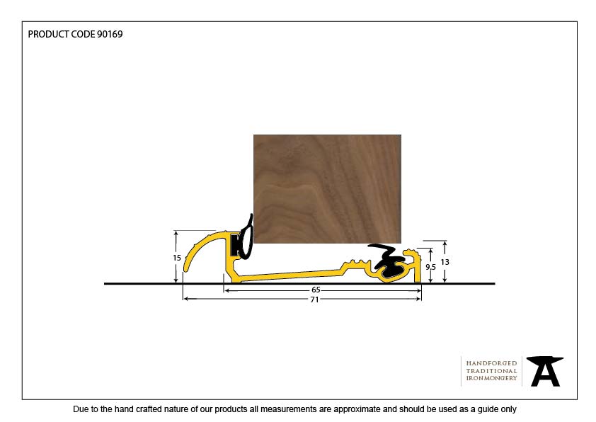 Gold 914mm Macclex 15/56 Threshold - 90169 - Technical Drawing