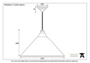 Hammered Copper Hockley Pendant - 49503 - Technical Drawing