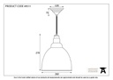 Hammered Nickel Brindley Pendant - 49511 - Technical Drawing
