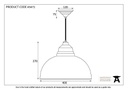 Hammered Nickel Harborne Pendant - 45472 - Technical Drawing