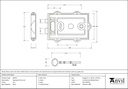 Iron Davenport Rim Lock - 83578 - Technical Drawing