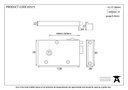 Iron Left Hand Bathroom Latch - 83575 - Technical Drawing