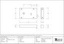 Iron Left Hand Rim Lock - Large - 83591 - Technical Drawing