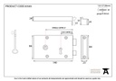 Iron Left Hand Rim Lock - Small - 83583 - Technical Drawing