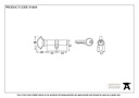 Lacquered Brass 35/35 Euro Cylinder/Thumbturn - 91869 - Technical Drawing