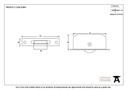 Lacquered Brass Square Ended Sash Pulley 75kg - 83891 - Technical Drawing