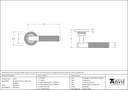 Matt Black Brompton Lever on Rose Set (Beehive) - 45677 - Technical Drawing