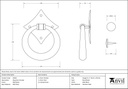 Matt Black Ring Door Knocker - 49594 - Technical Drawing