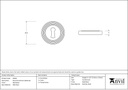 Matt Black Round Escutcheon (Beehive) - 49538 - Technical Drawing