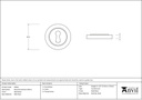 Matt Black Round Escutcheon (Plain) - 49536 - Technical Drawing