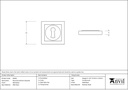 Matt Black Round Escutcheon (Square) - 49539 - Technical Drawing