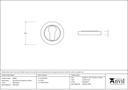 Matt Black Round Euro Escutcheon (Plain) - 49540 - Technical Drawing