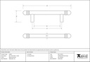 Natural Smooth 156mm Bar Pull Handle - 33350 - Technical Drawing