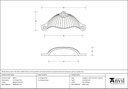 Natural Smooth 4&quot; Flower Drawer Pull - 83517 - Technical Drawing