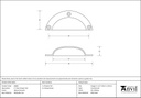 Natural Smooth 4&quot; Plain Drawer Pull - 83682 - Technical Drawing