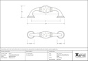 Natural Smooth 5&quot; Hammered D Handle - 83527 - Technical Drawing