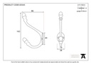 Natural Smooth 6 1/2&quot; Hat &amp; Coat Hook - 83543 - Technical Drawing