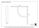 Natural Smooth 6'' x 6'' Plain Shelf Bracket - 45420 - Technical Drawing