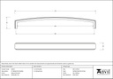 Natural Smooth 9&quot; Ribbed Pull Handle - 83532 - Technical Drawing