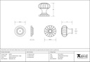 Natural Smooth Flower Cabinet Knob - Large - 83510 - Technical Drawing