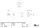 Natural Smooth Octagonal Cabinet Knob - Small - 33366 - Technical Drawing