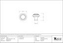 Natural Smooth Ringed Cabinet Knob - Large - 83514 - Technical Drawing