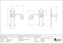 Natural Textured Curly Lever Latch Set - 83501 - Technical Drawing