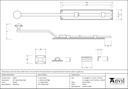 Pewter 10&quot; French Door Bolt - 33624 - Technical Drawing