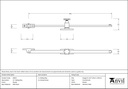 Pewter 15&quot; Sliding Stay - 49915 - Technical Drawing