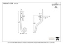 Pewter 16mm Monkeytail Espag - RH - 33713 - Technical Drawing