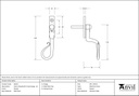 Pewter 16mm Shepherd's Crook Espag - LH - 46232 - Technical Drawing