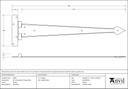 Pewter 18&quot; Arrow Head T Hinge (pair) - 33654 - Technical Drawing