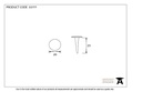 Pewter 1" Handmade Nail (20mm HD DIA) - 33777 - Technical Drawing