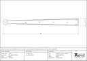Pewter 24" Penny End Hinge Front (pair) - 33787 - Technical Drawing