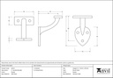 Pewter 2" Handrail Bracket - 46141 - Technical Drawing