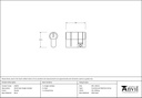 Pewter 30/10 5pin Single Cylinder - 45878 - Technical Drawing