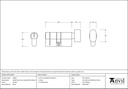 Pewter 30/30 5pin Euro Cylinder/Thumbturn - 45842 - Technical Drawing