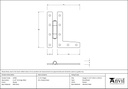 Pewter 3¼" HL Hinge (pair) - 33784 - Technical Drawing