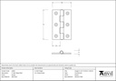 Pewter 3&quot; Butt Hinge (pair) - 33692 - Technical Drawing