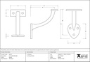 Pewter 3&quot; Handrail Bracket - 46143 - Technical Drawing