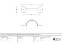 Pewter 4&quot; Bean D Handle - 33645 - Technical Drawing