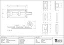 Pewter 4" Monkeytail Universal Bolt - 46238 - Technical Drawing