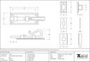 Pewter 4&quot; Shepherd's Crook Universal Bolt - 33075 - Technical Drawing