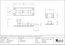 Pewter 4&quot; Straight Knob Bolt - 33720 - Technical Drawing