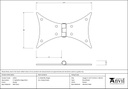 Pewter 5&quot; Butterfly Hinge (pair) - 33761 - Technical Drawing