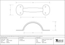 Pewter 6&quot; Bean D Handle - 33646 - Technical Drawing