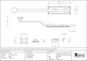 Pewter 6" French Door Bolt - 33623 - Technical Drawing