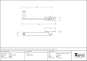 Pewter 6&quot; Roller Arm Stay - 46378 - Technical Drawing